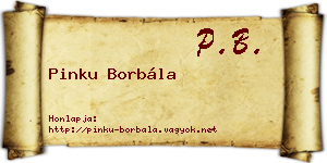 Pinku Borbála névjegykártya